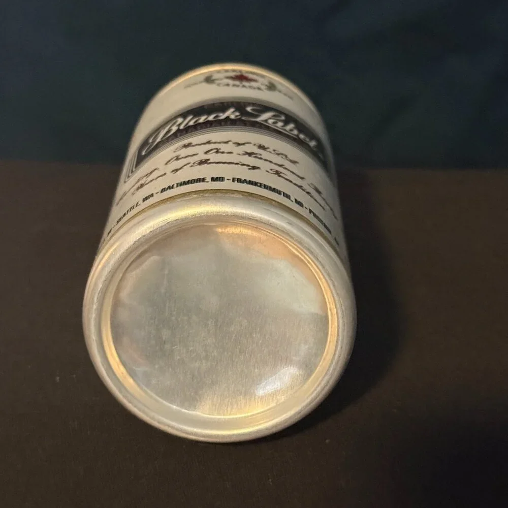 Carling Black Label aluminum pull-tab vintage beer can (white)